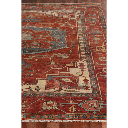 Antique Weave Persian Serapi Rug by Exquisite Rugs in rust, ivory. Made from new zealand wool in a unique style.