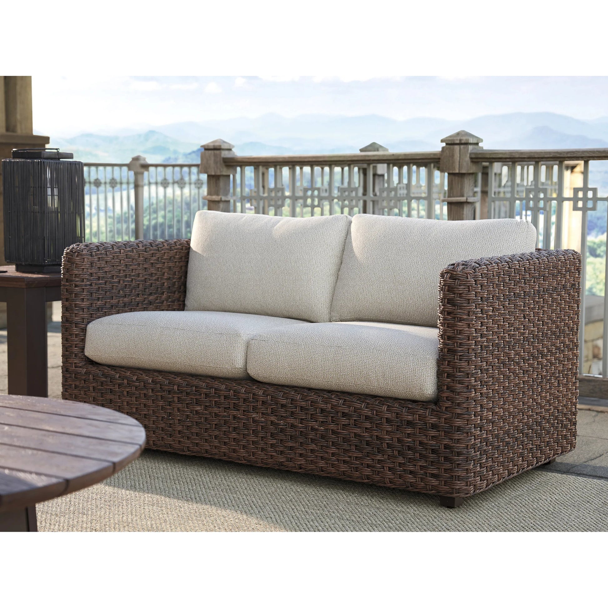 Kilimanjaro Love Seat by Tommy Bahama Outdoor in tobacco. Made from unique in a unique style.