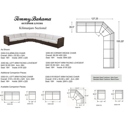Kilimanjaro Sectional Sofa by Tommy Bahama Outdoor in tobacco. Made from unique in a unique style.