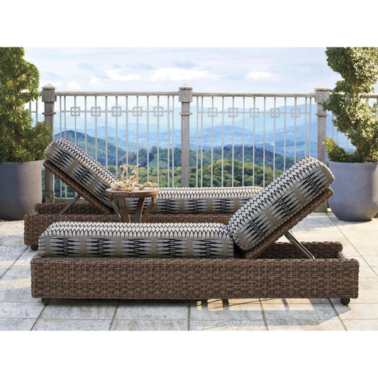 Kilimanjaro Chaise by Tommy Bahama Outdoor in tobacco. Made from unique in a rustic style.
