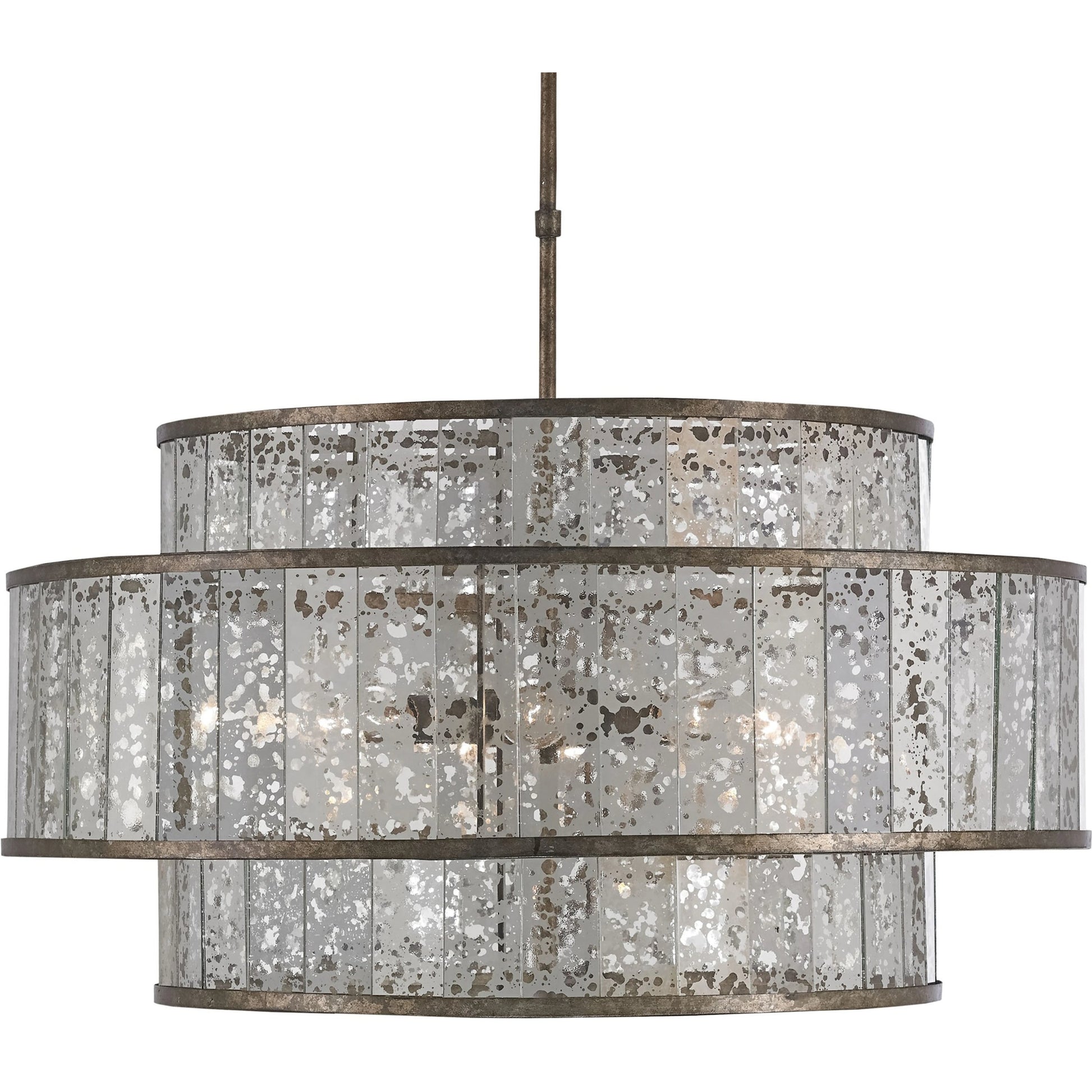 Fantine Chandelier by Currey and Company. Made from wrought iron, glass in a traditional style.