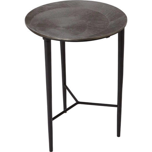 Circle Etched Accent Table by Global Views. Made from aluminium, iron in a modern style.