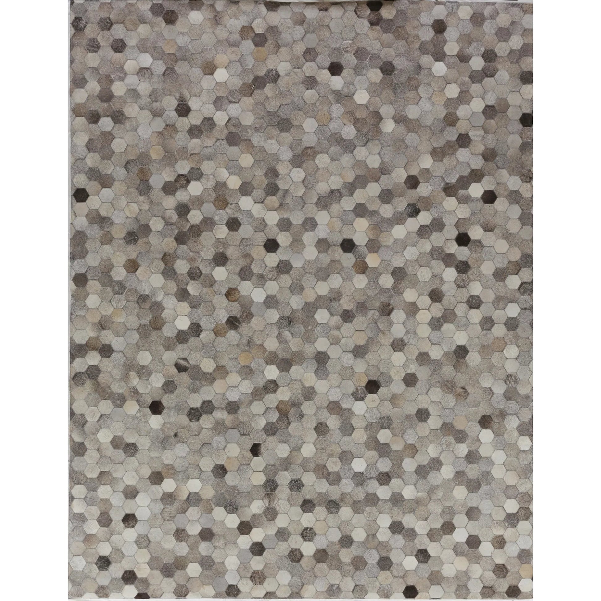 Natural Hide Rug IX by Exquisite Rugs in dark gray, multi. Made from leather hide in a unique style.
