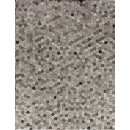 Natural Hide Rug IX by Exquisite Rugs in dark gray, multi. Made from leather hide in a unique style.