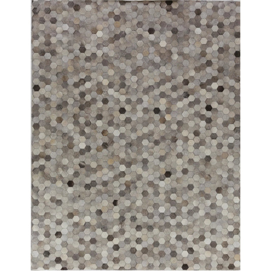 Natural Hide 3357 Rug by Exquisite Rugs in dark gray, multi. Made from leather hide in a unique style.