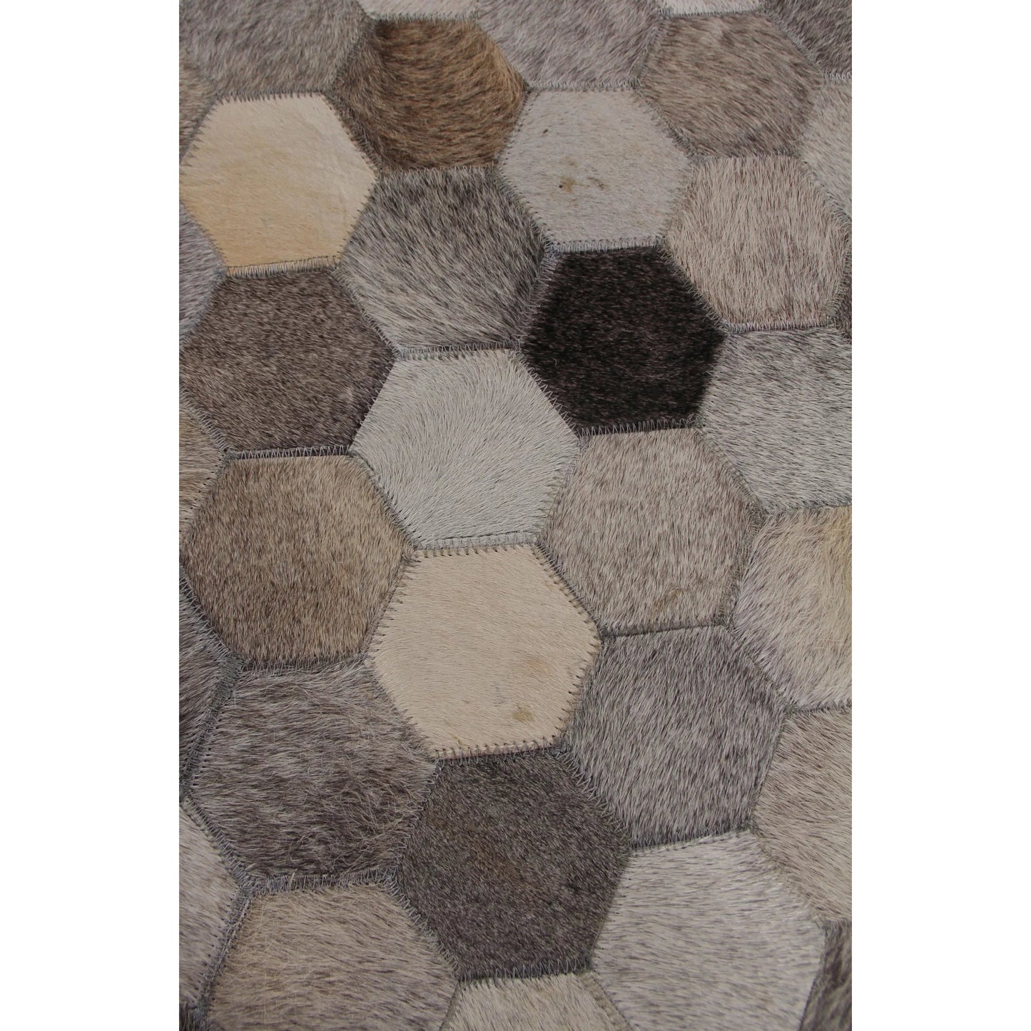 002 SI-2383889,SI-2383890 | Closeup | Natural Hide Rug IX by Exquisite Rugs in dark gray, multi. Made from leather hide in a unique style.