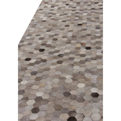 Natural Hide Rug IX by Exquisite Rugs in dark gray, multi. Made from leather hide in a unique style.