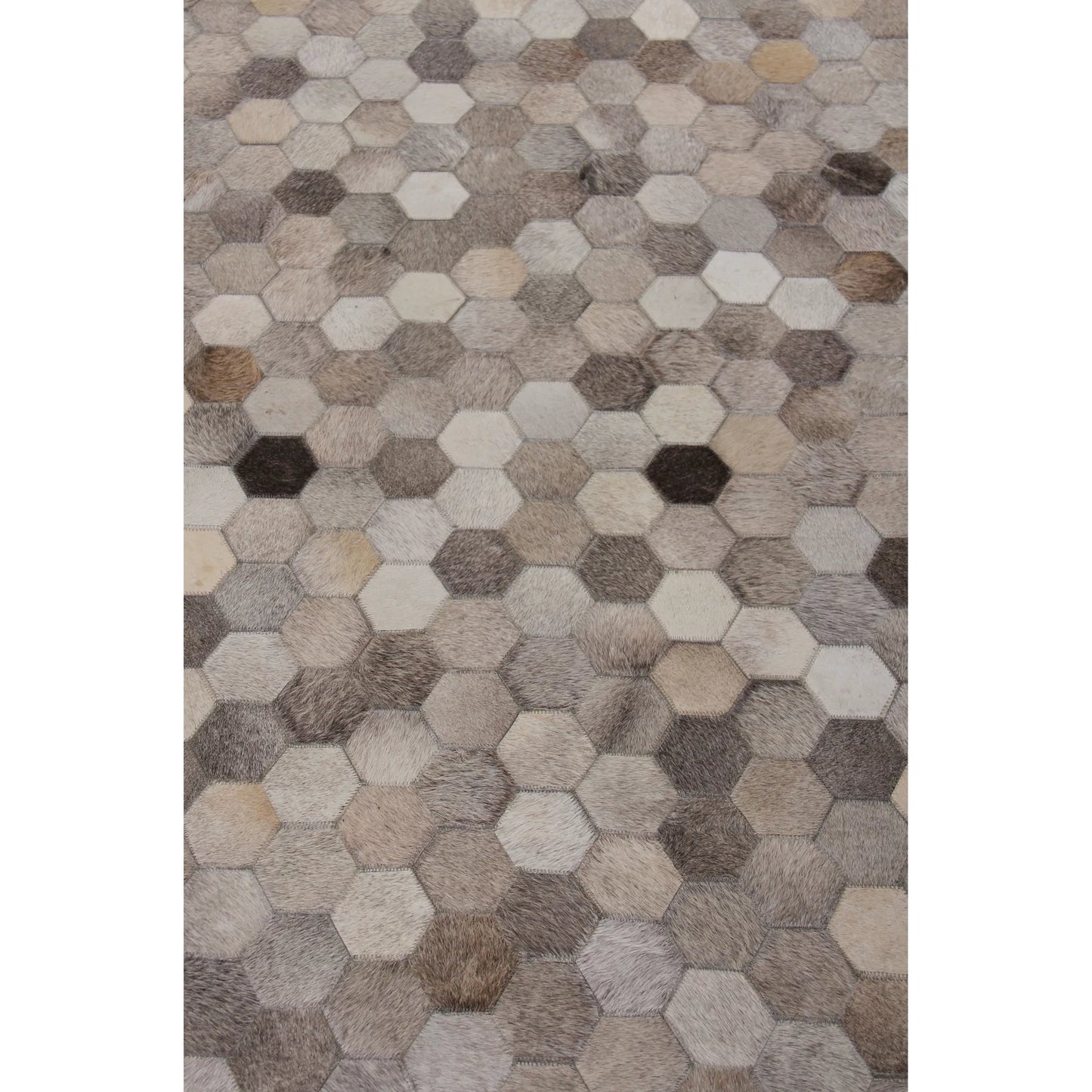006 SI-2383889,SI-2383890 | Closeup | Natural Hide Rug IX by Exquisite Rugs in dark gray, multi. Made from leather hide in a unique style.