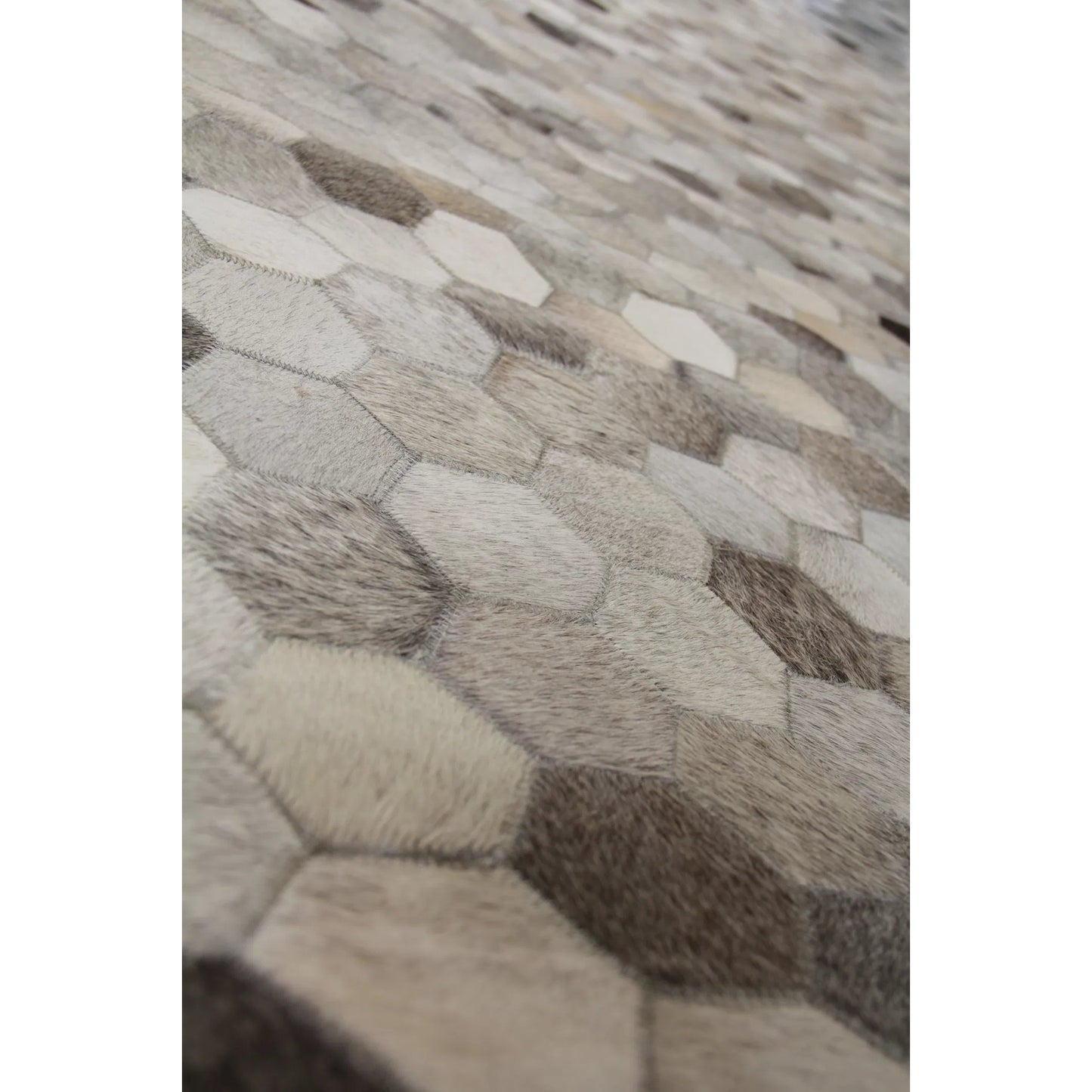 007 SI-2383889,SI-2383890 | Closeup | Natural Hide Rug IX by Exquisite Rugs in dark gray, multi. Made from leather hide in a unique style.