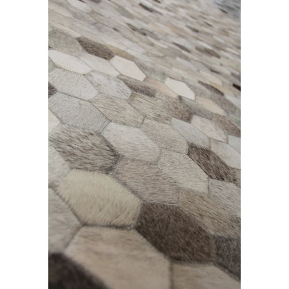 Natural Hide Rug IX by Exquisite Rugs in dark gray, multi. Made from leather hide in a unique style.