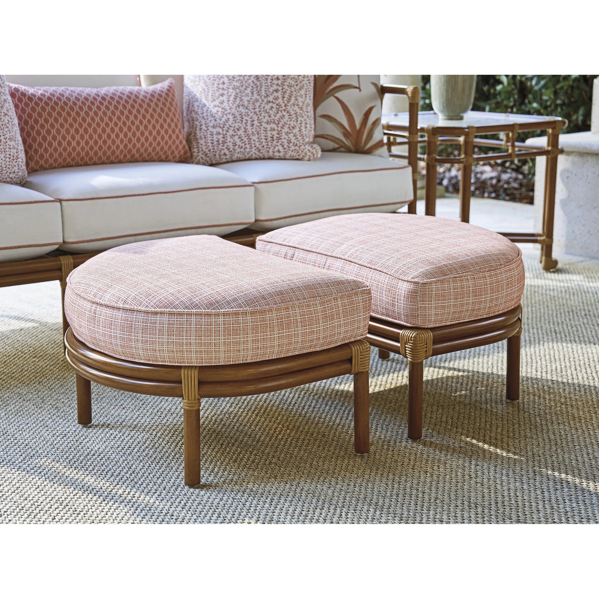 Sandpiper Bay Outdoor Ottoman by Tommy Bahama Outdoor in natural. Made from unique in a rustic style.