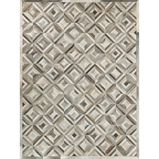 Natural Hide 3361 Rug by Exquisite Rugs in silver. Made from leather hide in a unique style.