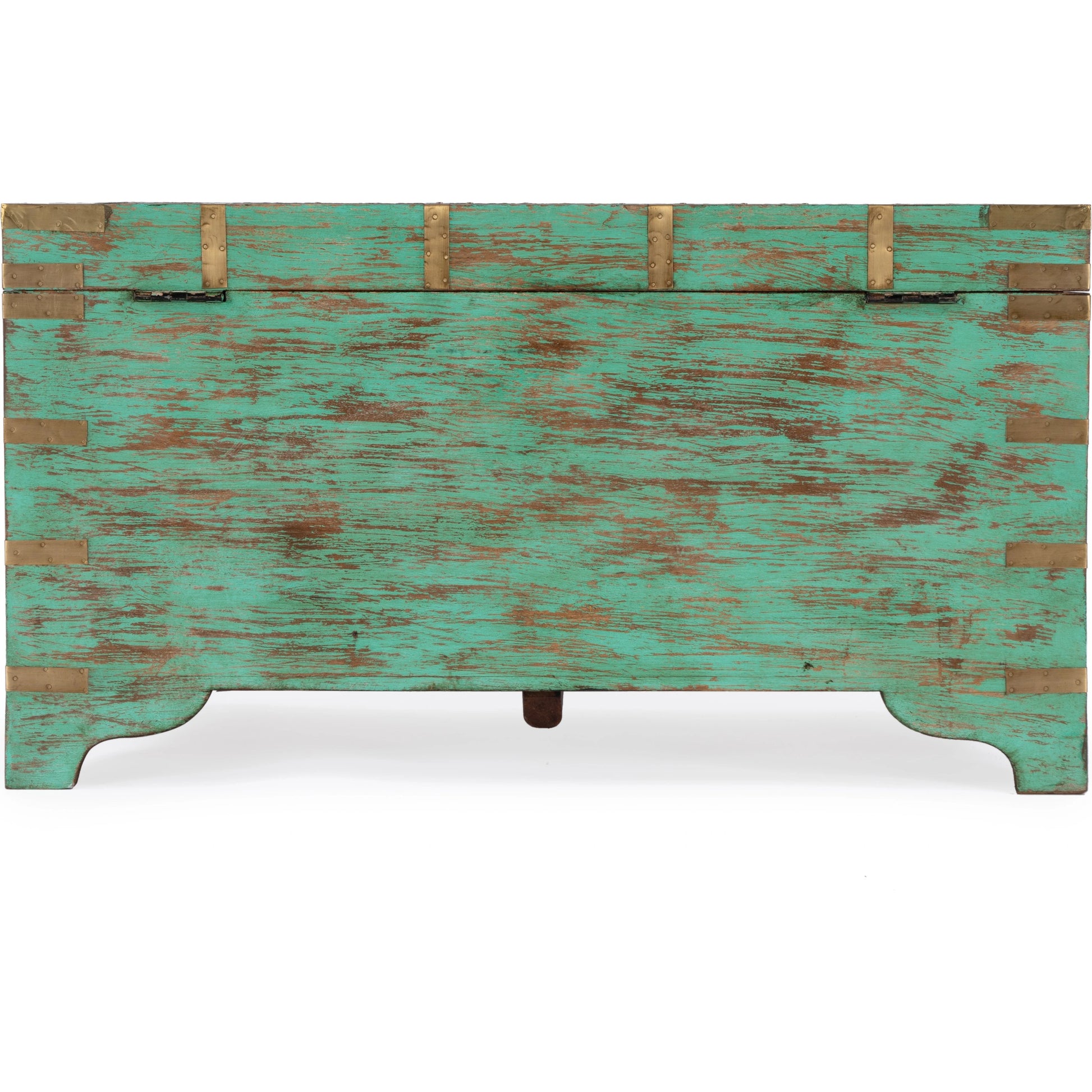 Nador Coffee Table by Butler Specialty Company. Made from mango wood solids, brass fittings in a modern style.