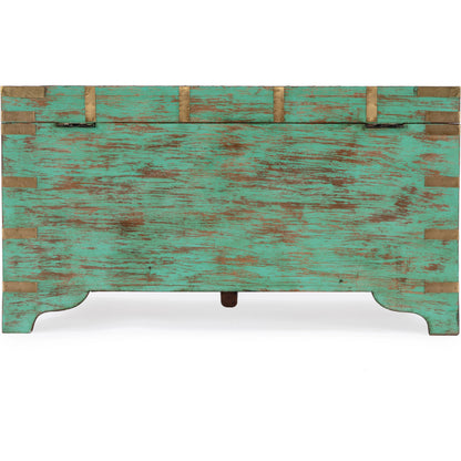 Nador Coffee Table by Butler Specialty Company. Made from mango wood solids, brass fittings in a modern style.