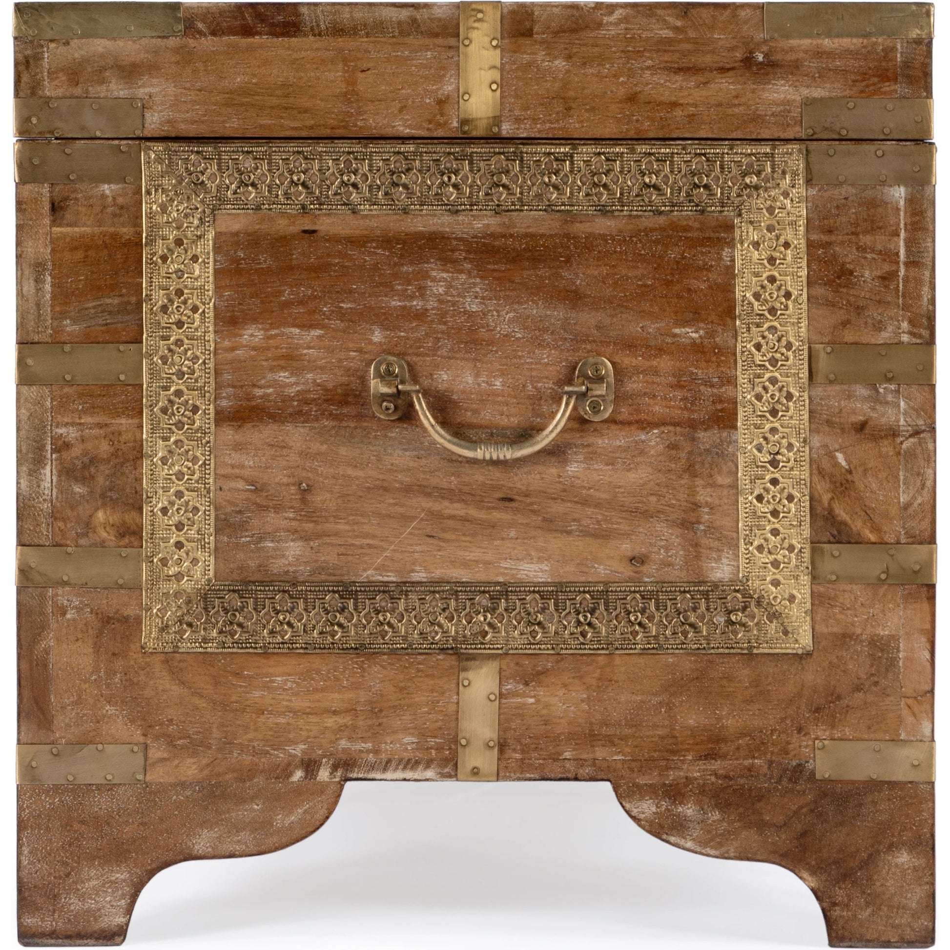 Nador Coffee Table by Butler Specialty Company. Made from mango wood solids, brass fittings in a modern style.