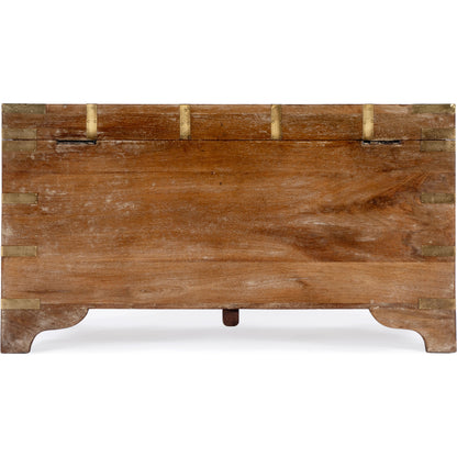 Nador Coffee Table by Butler Specialty Company. Made from mango wood solids, brass fittings in a modern style.