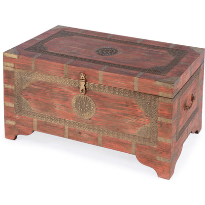 Nador Coffee Table by Butler Specialty Company. Made from mango wood solids, brass fittings in a modern style.