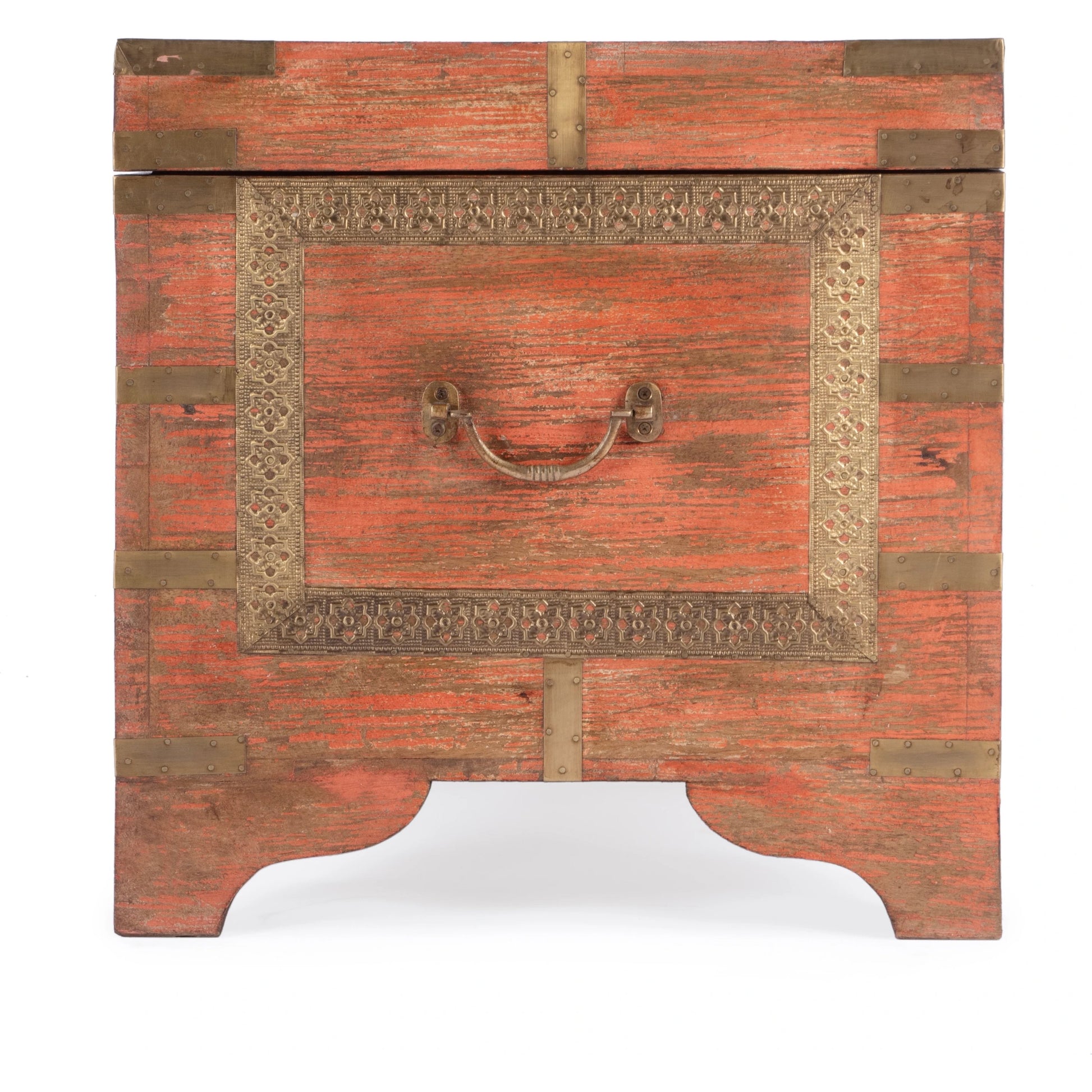 Nador Coffee Table by Butler Specialty Company. Made from mango wood solids, brass fittings in a modern style.