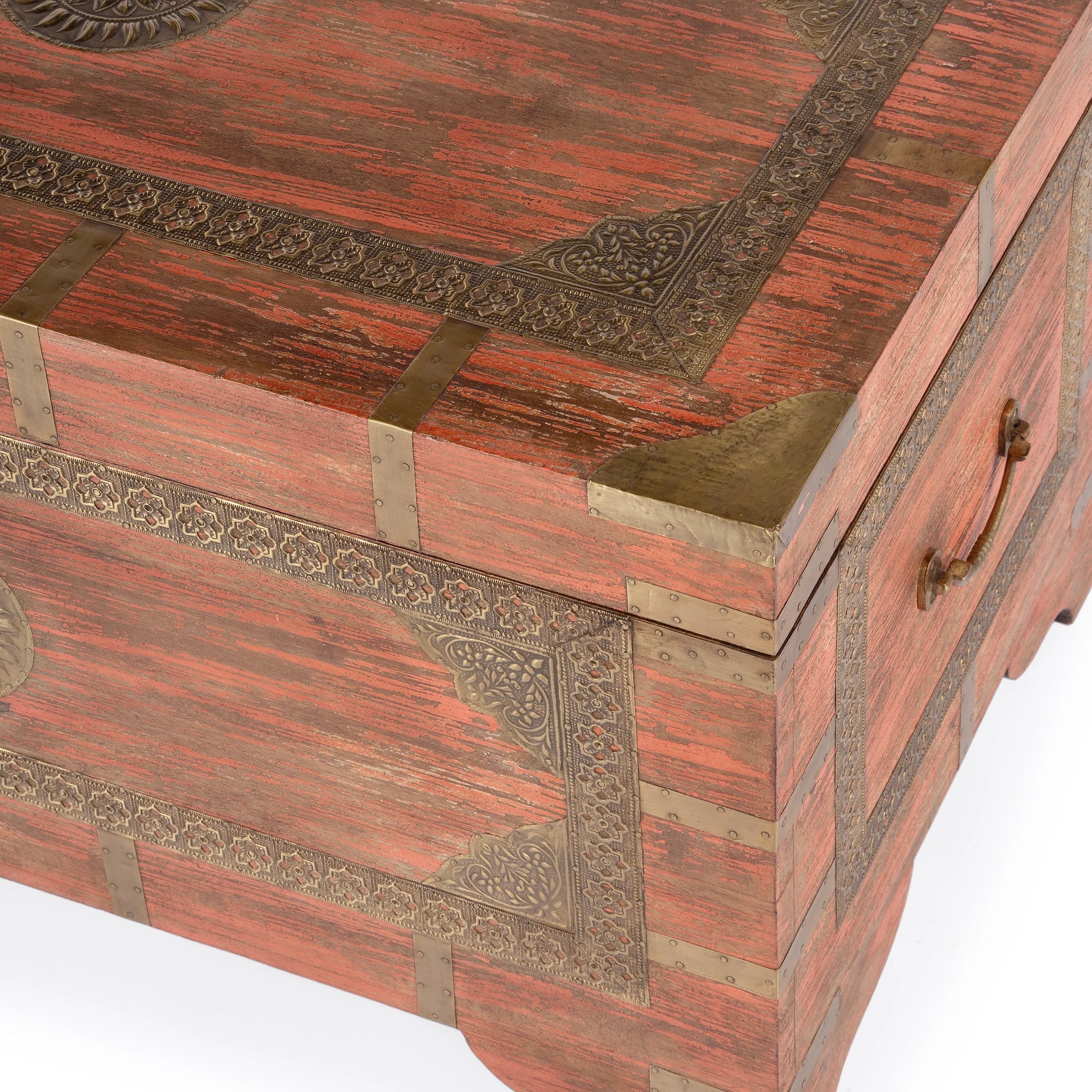 Nador Coffee Table by Butler Specialty Company. Made from mango wood solids, brass fittings in a modern style.
