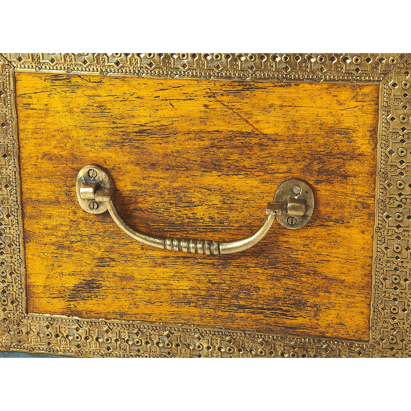 009 O-BUTLER-3365290 | Additional Silo | Nador Painted Brass Inlay Storage Trunk by Butler Specialty Company in assorted and artifacts. Made from wood, brass fitting in a modern style.