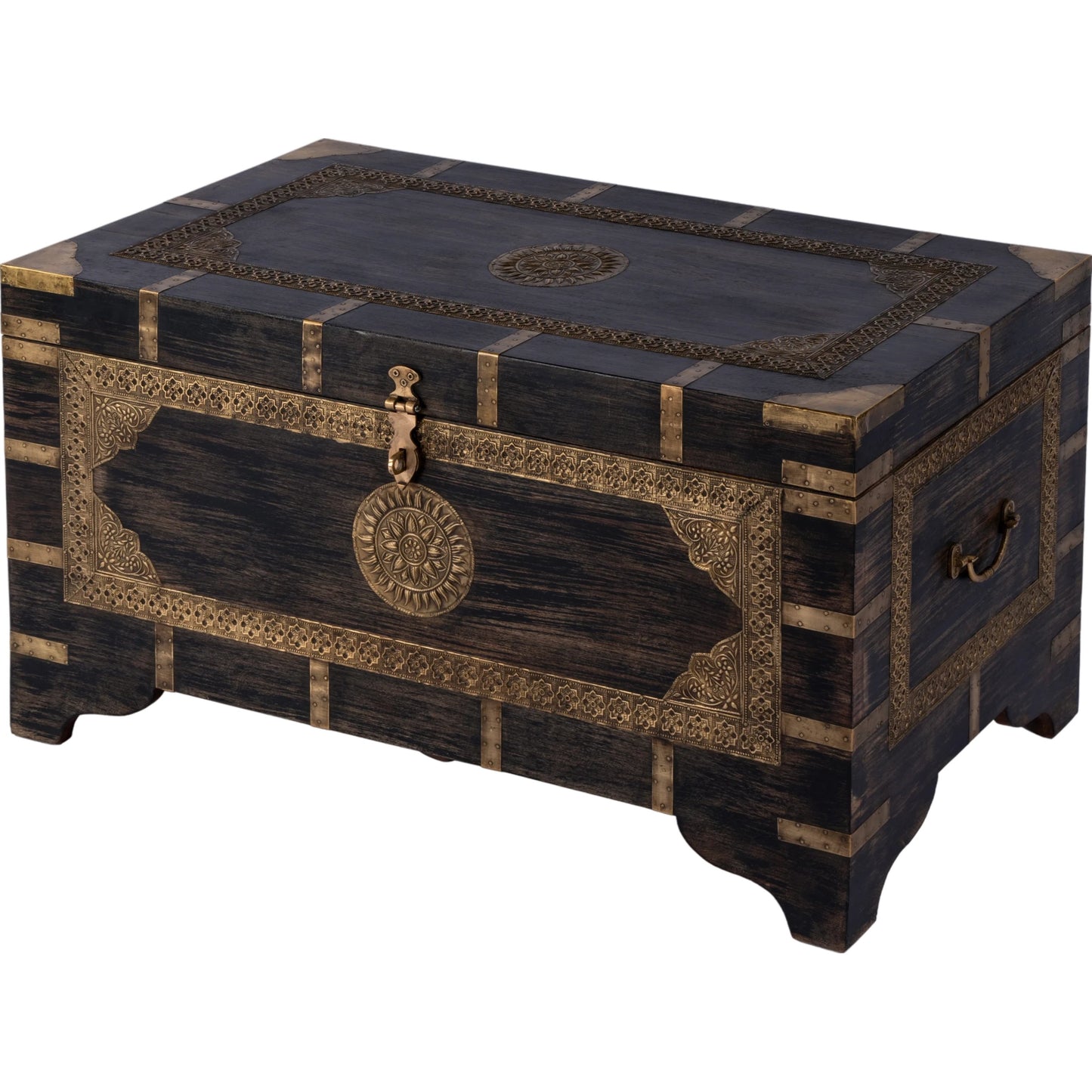 003 SI-2155902 | Primary Silo | Nador Coffee Table by Butler Specialty Company. Made from mango wood solids, brass fittings in a modern style.