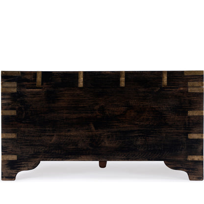 Nador Coffee Table by Butler Specialty Company. Made from mango wood solids, brass fittings in a modern style.
