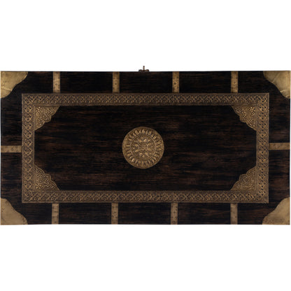 Nador Coffee Table by Butler Specialty Company. Made from mango wood solids, brass fittings in a modern style.