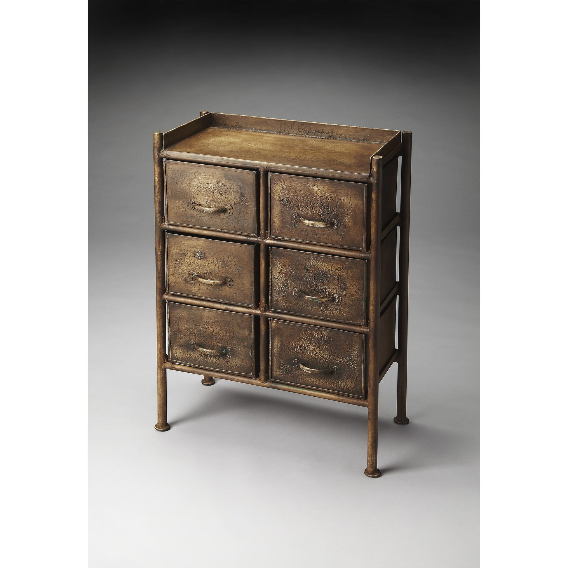 Cameron Chest by Butler Specialty Company in bronze and metalworks. Made from iron in a modern style.