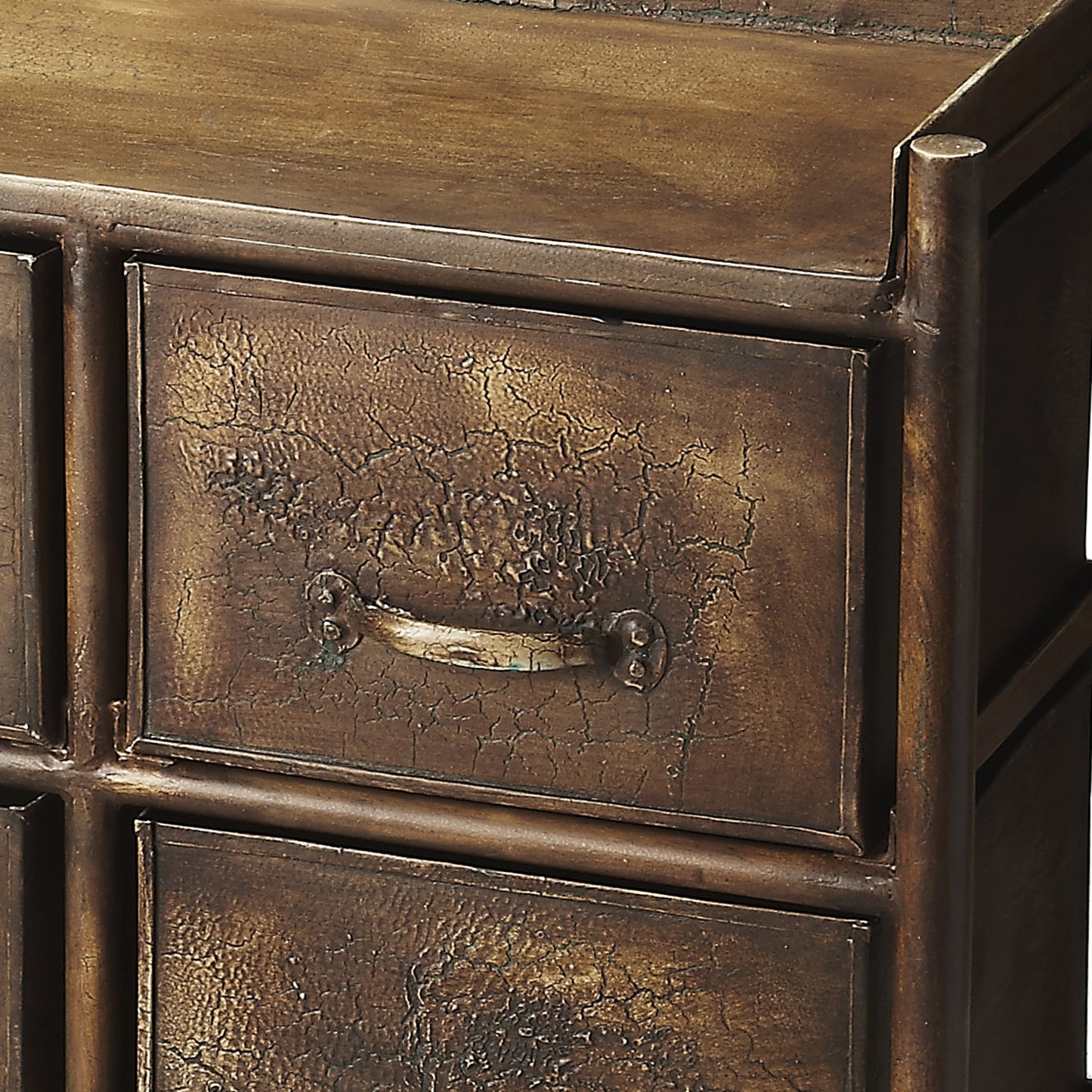 005 O-BUTLER-3368025 | Closeup | Cameron Chest by Butler Specialty Company in bronze and metalworks. Made from iron in a modern style.