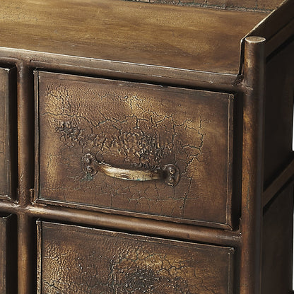 Cameron Chest by Butler Specialty Company in bronze and metalworks. Made from iron in a modern style.