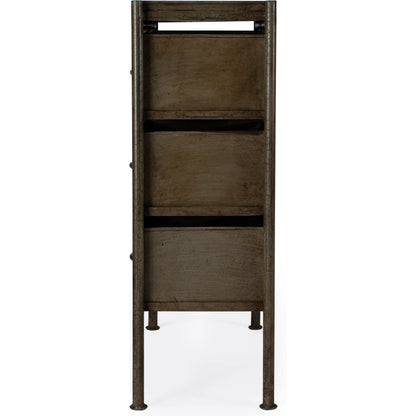 Cameron Chest by Butler Specialty Company in bronze and metalworks. Made from iron in a modern style.