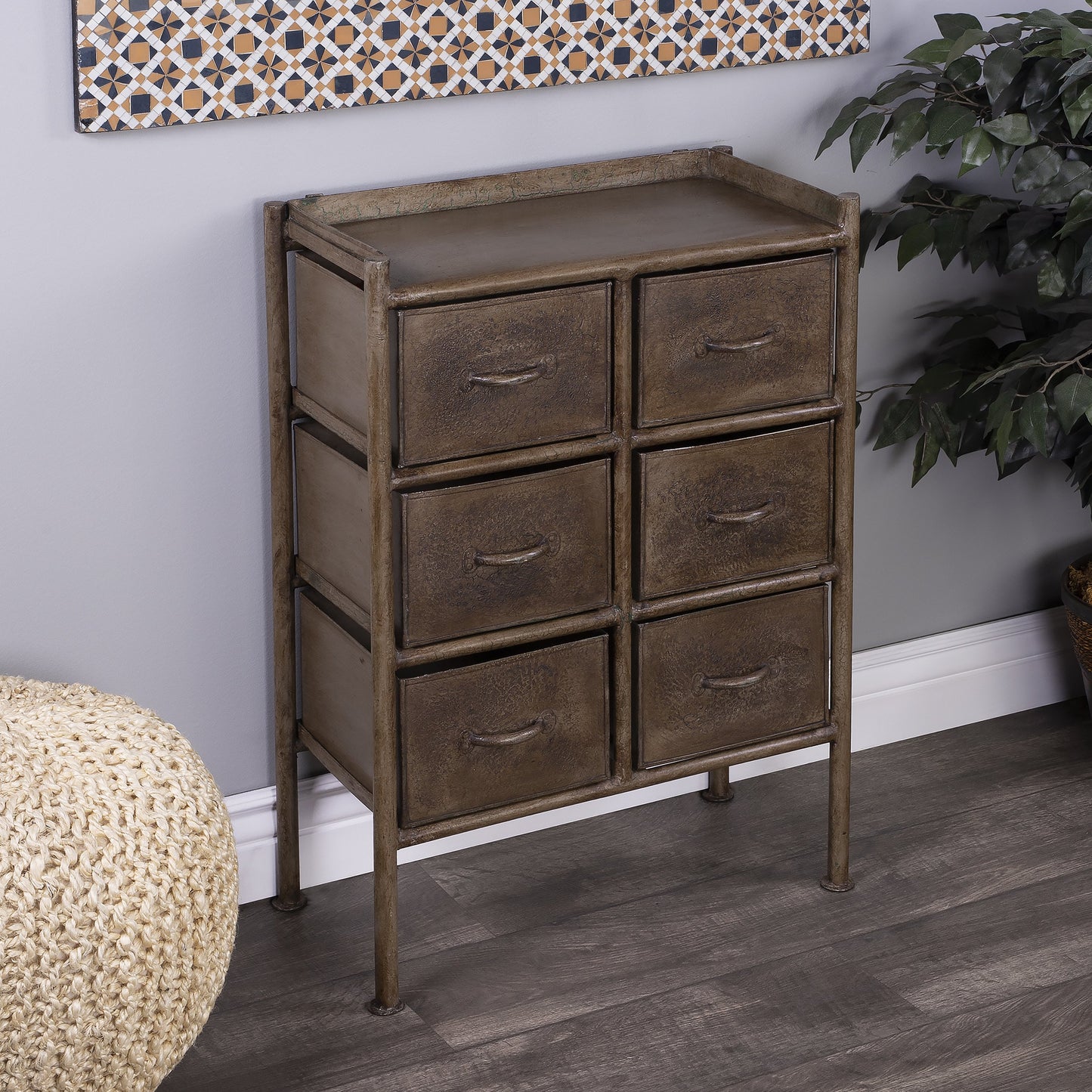 009 O-BUTLER-3368025 | Lifestyle | Cameron Chest by Butler Specialty Company in bronze and metalworks. Made from iron in a modern style.