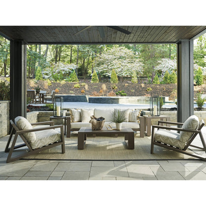 Mozambique Rectangular Cocktail Table by Tommy Bahama Outdoor in taupe gray. Made from unique in a transitional style.