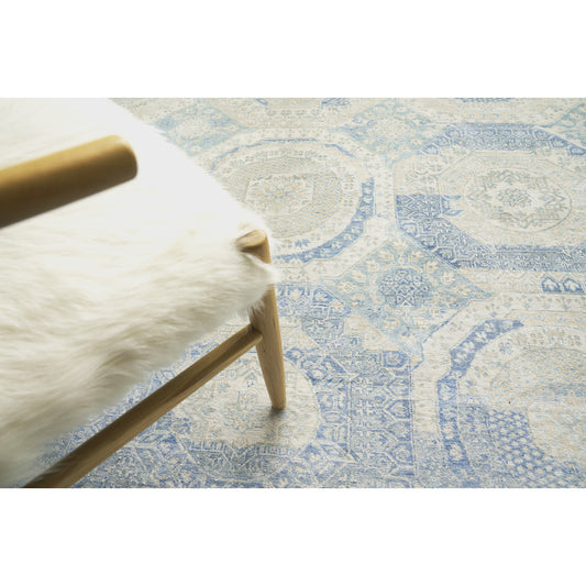 Fine Mamluk 3371 Rug by Exquisite Rugs in blue. Made from bamboo silk, cotton in a unique style.