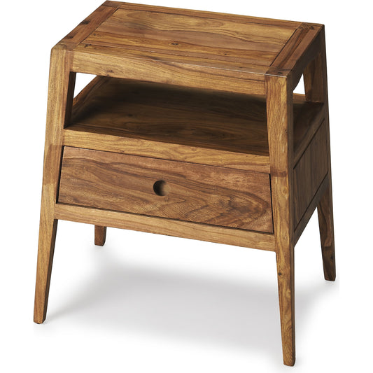 Stockholm Modern Side Table by Butler Specialty Company in light brown and butler loft. Made from sheesham in a modern style.
