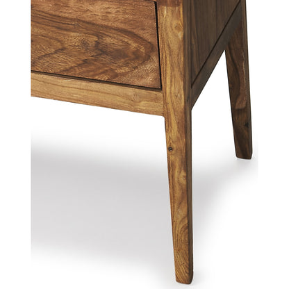 Stockholm Modern Side Table by Butler Specialty Company in light brown and butler loft. Made from sheesham in a modern style.