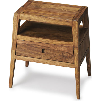 Stockholm Modern Side Table by Butler Specialty Company in light brown and butler loft. Made from sheesham in a modern style.
