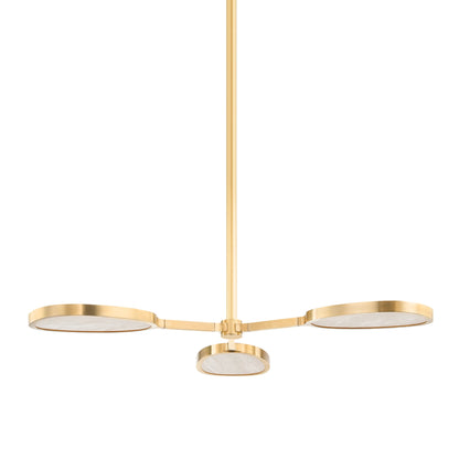 Patras Semi Flush by Corbett. Made from brass in a modern style.