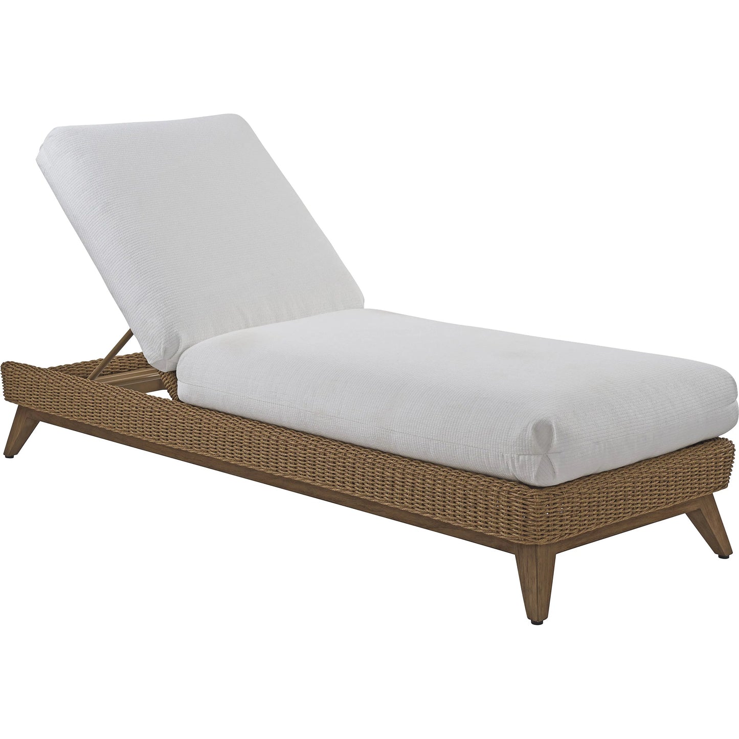 001 SI-2540653 | Primary Silo | Isle of Palms Chaise Lounge by Tommy Bahama Outdoor in white, ivory and brown. Made from teak, rattan, fabric in a unique style.