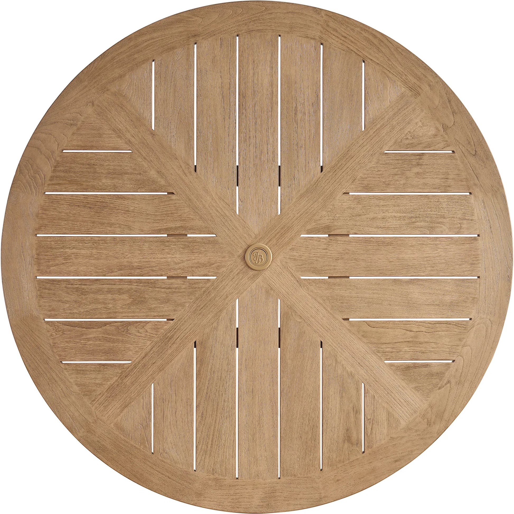 Isle of Palms Round Dining Table by Tommy Bahama Outdoor in brown. Made from teak in a unique style.