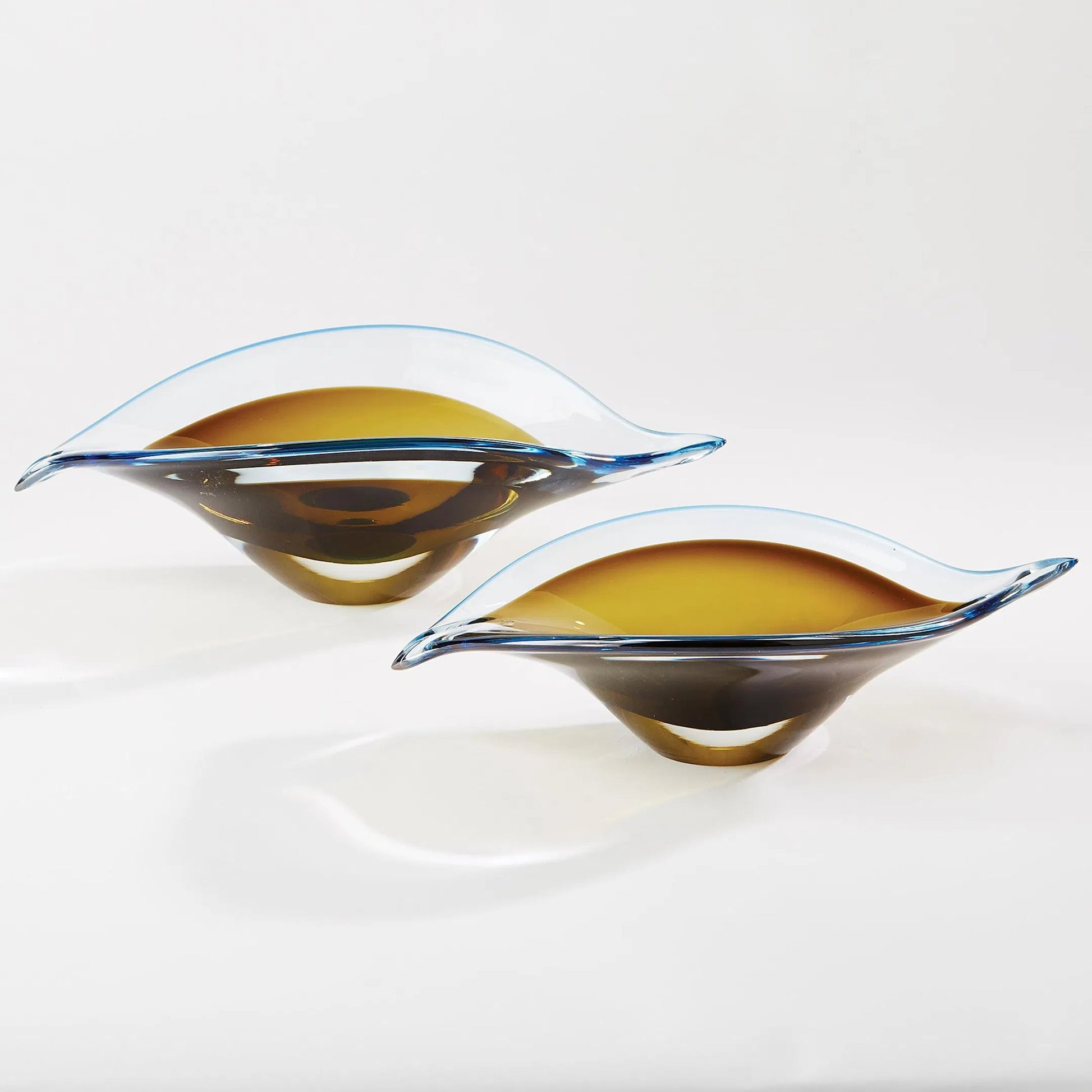 Bent Leaf Bowl by Global Views. Made from art glass in a unique style.
