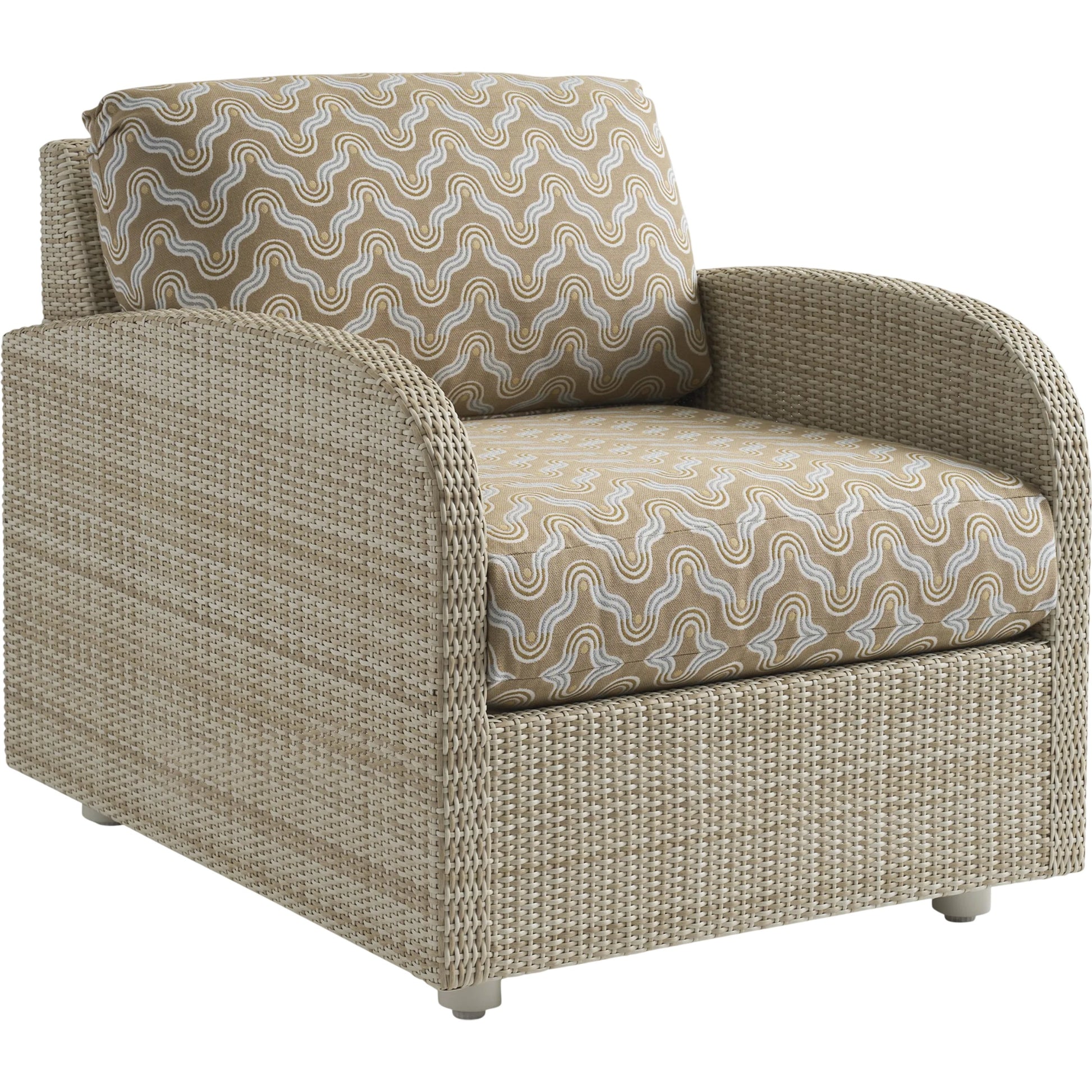 Sand Dune Lounge Chair by Tommy Bahama Outdoor in tan. Made from all-weather wicker in a unique style.
