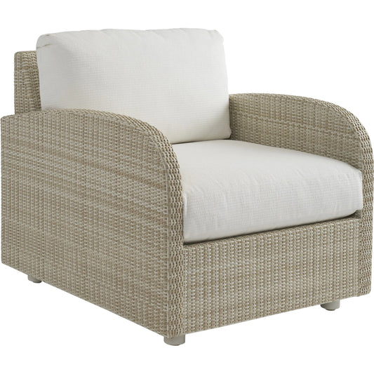 Sand Dune Lounge Chair by Tommy Bahama Outdoor in tan. Made from all-weather wicker in a unique style.