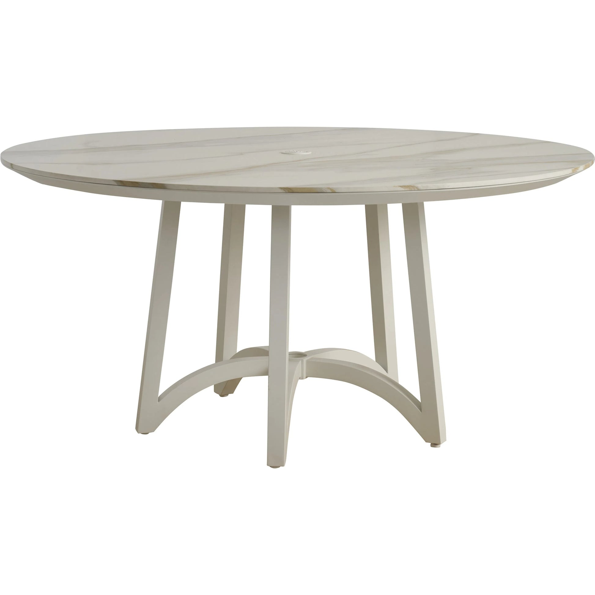 Sand Dune Round Dining Table by Tommy Bahama Outdoor in white. Made from stone, aluminum in a unique style.