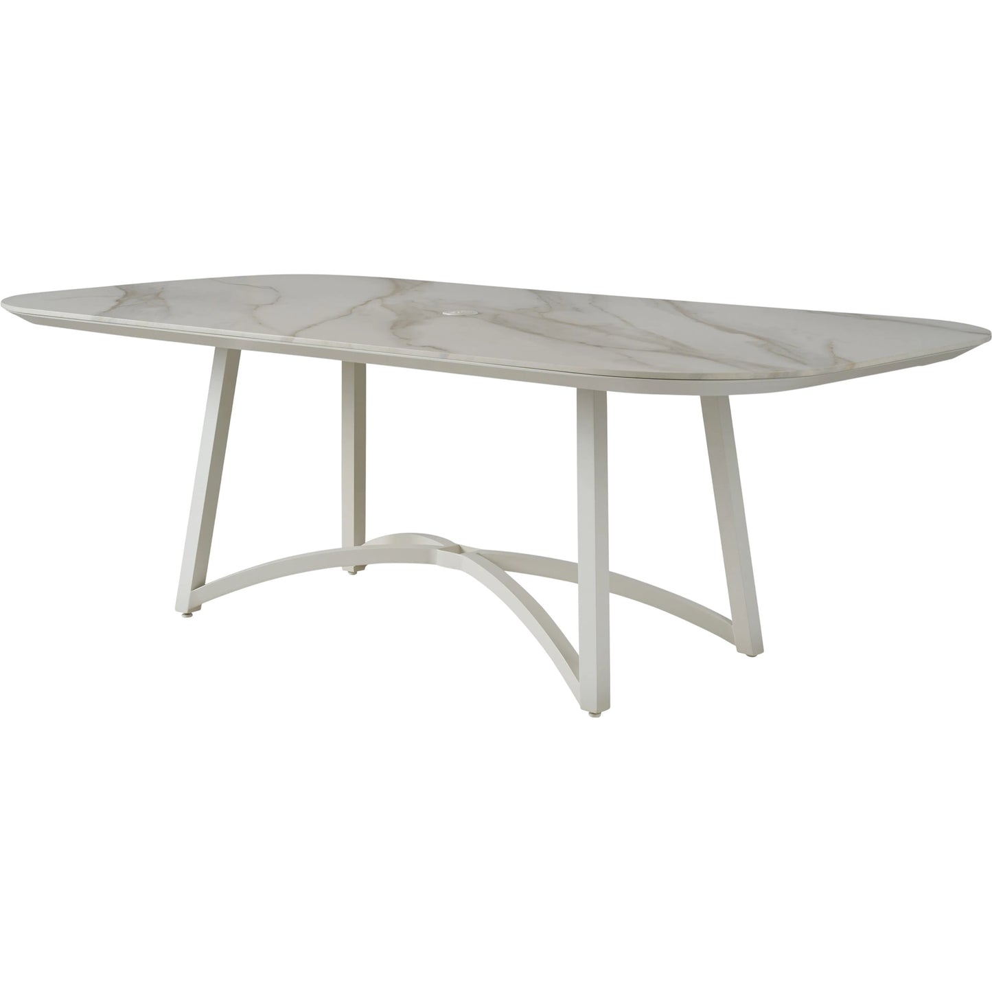 003 SI-2540670 | Primary Silo | Sand Dune Rectangular Dining Table by Tommy Bahama Outdoor in white. Made from stone, aluminum in a unique style.