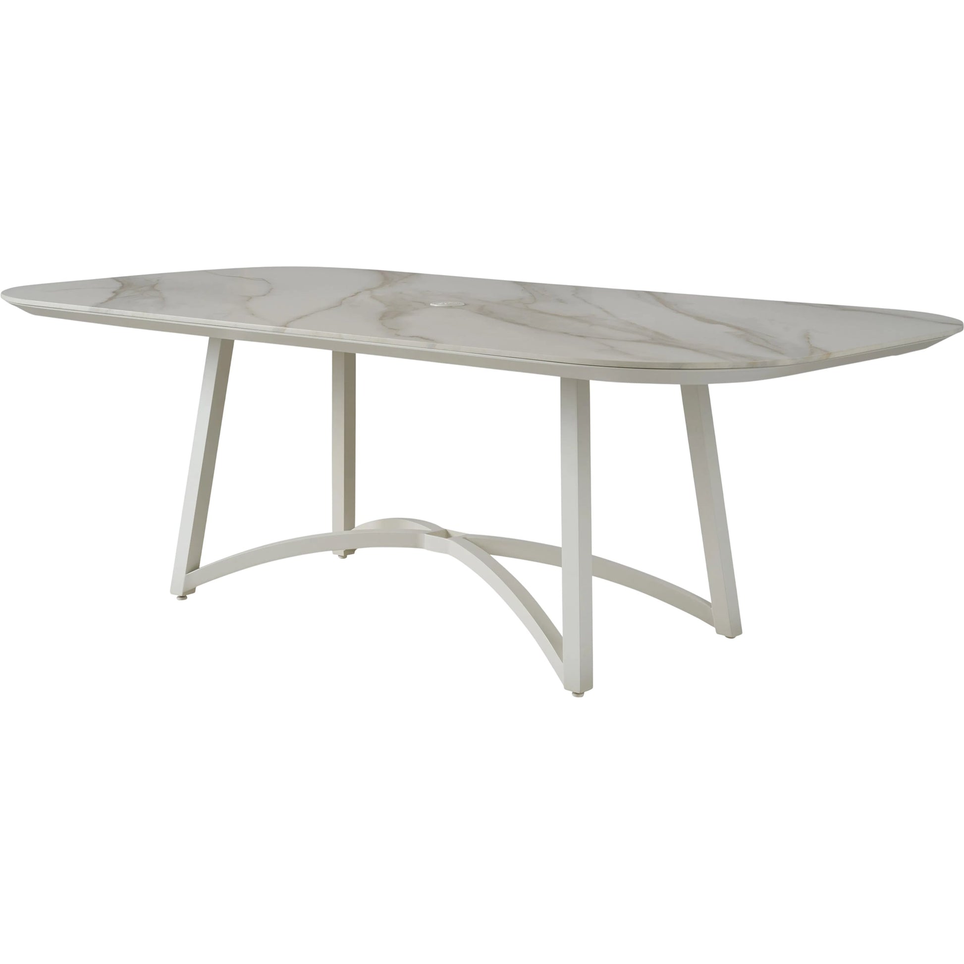 Sand Dune Rectangular Dining Table by Tommy Bahama Outdoor in white. Made from stone, aluminum in a unique style.