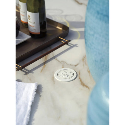 Sand Dune Rectangular Dining Table by Tommy Bahama Outdoor in white. Made from stone, aluminum in a unique style.