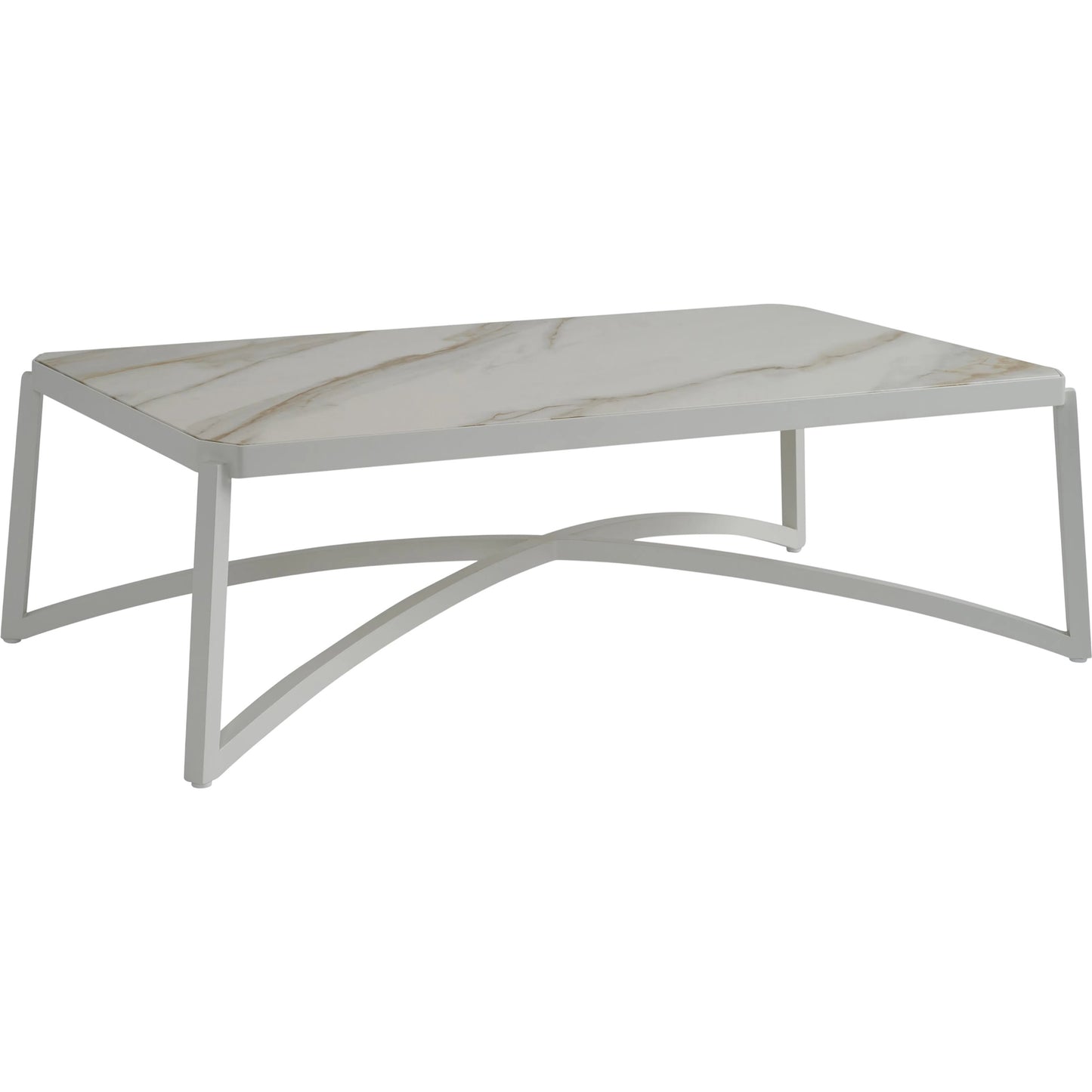 001 SI-2540672 | Primary Silo | Sand Dune Rectangular Cocktail Table by Tommy Bahama Outdoor in white. Made from stone, aluminum in a unique style.