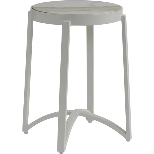 Sand Dune Accent Table by Tommy Bahama Outdoor in white. Made from stone, aluminum in a unique style.