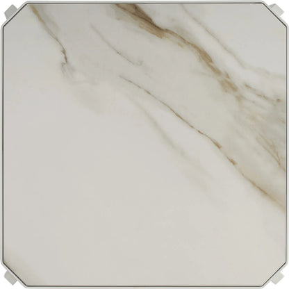Sand Dune Square End Table by Tommy Bahama Outdoor in white. Made from stone, aluminum in a unique style.